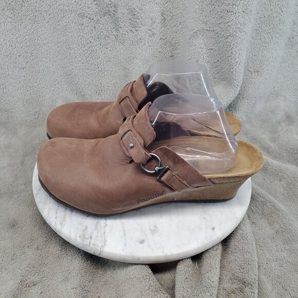 Birkenstock Shoes Womens EU 42 US 11-11.5 Brown Leather Papillio Wedge Clogs - Picture 1 of 11
